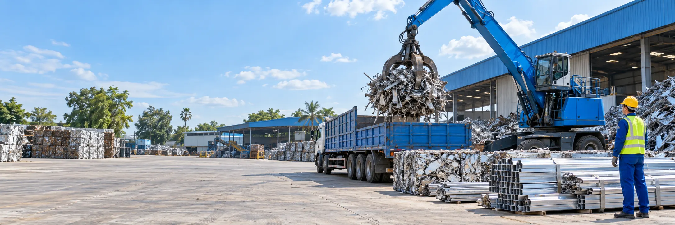 Minh họa thu gom và vận chuyển phế liệu công nghiệp