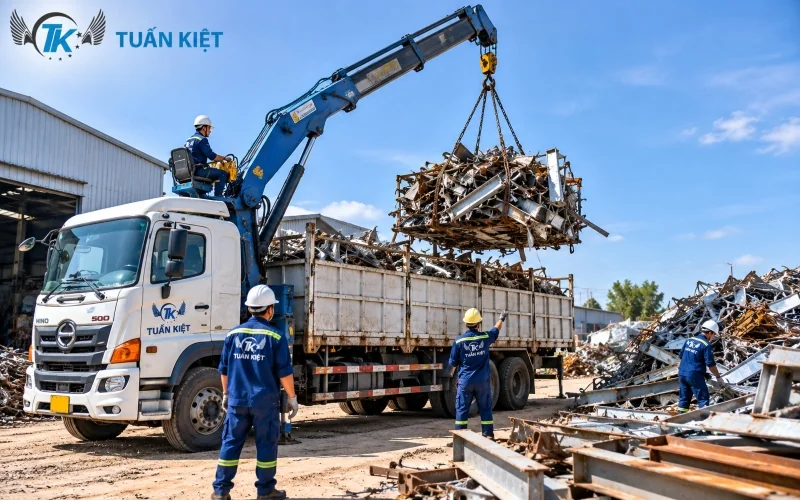 CHI PHÍ XE CẨU VẬN CHUYỂN PHẾ LIỆU PHAN THIẾT VỀ TP.HCM